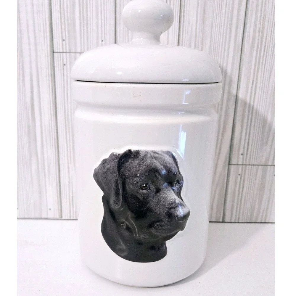 VTG‎ Xpres Barbara Augelio Best Friend Originals Black Lab Dog Ceramic Treat Jar